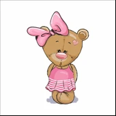 Pembe Elibseli Ayıcık Sticker thumbnail 1