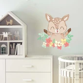 Çiçekli Sevimli Geyik Sticker thumbnail 2