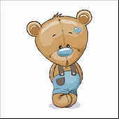 Mavi Pantalonlu Ayıcık Sticker thumbnail 1