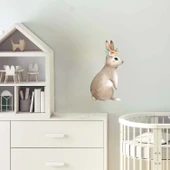 Çiçekli Tatlı Tavşan Duvar Stickerı thumbnail 2