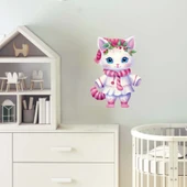 Sevimli Noel Kedisi Duvar Stickerı thumbnail 2