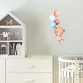 Renkli Balonlu Neşeli Ayıcık Duvar Stickerı thumbnail 2