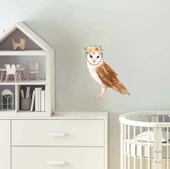 Çiçek Taçlı Baykuş Duvar Stickerı thumbnail 2