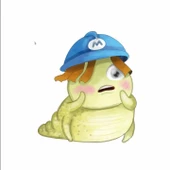 Mavi Şapkalı Canavar Squishy Stickerı thumbnail 1