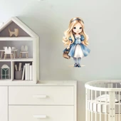 Mavi Elbiseli Masal Kızı Duvar Stickerı thumbnail 2