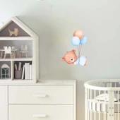 Uyuyan Ayıcık ve Balonlar Duvar Stickerı thumbnail 2