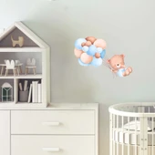 Balon Demetiyle Uçan Sevimli Ayıcık Duvar Stickerı thumbnail 2