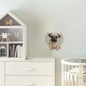 Kanatlı Pug Yavrusu Duvar Stickerı thumbnail 1