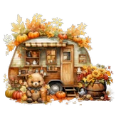 Sonbahar Hasat Karavanı Duvar Stickerı thumbnail 2