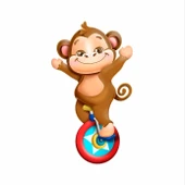 Sirk Maymunu Duvar Sticker thumbnail 1