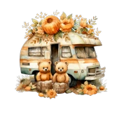 Kabaklı ve Ayıcık Ailesi Karavan Stickerı thumbnail 2