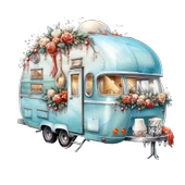 Çiçek Süslemeli Karavan Duvar Stickerı thumbnail 2