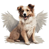 Oturan Kanatlı Köpek Duvar Stickerı thumbnail 2