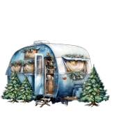 Çam Ağaçlı Kış Karavanı Duvar Stickerı thumbnail 2