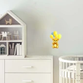 Sarı ve Mavi Balonlu Ayıcık Duvar Stickerı thumbnail 1