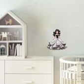 Beyaz ve Siyah Elbiseli Prenses Duvar Sticker'ı thumbnail 1