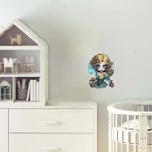 Mavi Işıklı Minik Kız Duvar Stickerı thumbnail 1