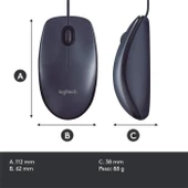 Logitech B100 910-003357 Siyah Optik Kablolu Mouse thumbnail 3