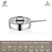 Nova Paslanmaz Çelik Cam Kapaklı Tava 22x5 cm thumbnail 2