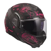 LS2 ADVANT 2 SOPHIA MAT SİYAH-PEMBE KASK thumbnail 6
