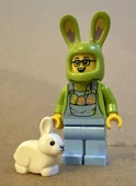 Orjinal Lego Minifigür Easter Egg Hunt Fan with White Rabbit thumbnail 3