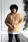 KAPŞONLU OVERSİZE POLAR ERKEK SWEATSHİRT thumbnail 3