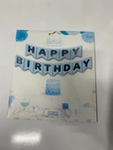 MAVİ -GÜMÜŞ HAPPY BIRTHDAY BANNER thumbnail 2