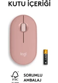 Logitech M350S 910-007014 Pebble 2 Bluetooth Kablosuz Sessiz Kompakt Mouse - Pembe thumbnail 5