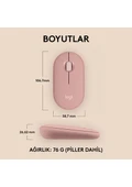 Logitech M350S 910-007014 Pebble 2 Bluetooth Kablosuz Sessiz Kompakt Mouse - Pembe thumbnail 4