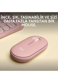 Logitech M350S 910-007014 Pebble 2 Bluetooth Kablosuz Sessiz Kompakt Mouse - Pembe thumbnail 2