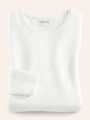 Kırık Beyaz Uzun Kollu Kadın Basic T-shirt thumbnail 3