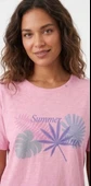 Pembe Kadın Çiçek Baskılı T-shirt thumbnail 6