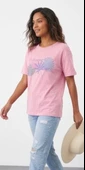 Pembe Kadın Çiçek Baskılı T-shirt thumbnail 1