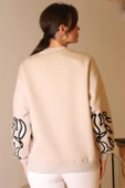 ZEBRA DESENLİ BEJ KADIN SWEATSHİRT  5591-2K5 thumbnail 5