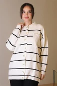 POLO YAKA DÜĞMELİ EKRU KADIN HIRKA 5224-2K5 thumbnail 3