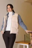 YELEK DETAYLI LACİ KADIN KOT MONT  D99423-2K5 thumbnail 4