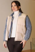 YELEK DETAYLI LACİ KADIN KOT MONT  D99423-2K5 thumbnail 1