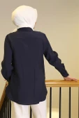 UZUN KOLLU NAVY KADIN GÖMLEK  32207-2Y5 thumbnail 3