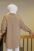 KOLLARI ŞERİTLİ BEJ KADIN GÖMLEK  32197-2Y5 thumbnail 3