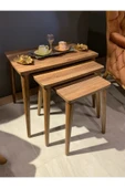 AKSET 3lü Ceviz Zigon Sehpa Piramit thumbnail 1