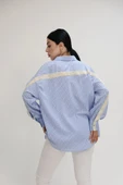 Kadın Dantel Şerit Detaylı Oversize Gömlek 1900-25 thumbnail 4