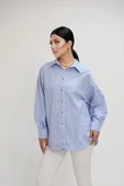 Kadın Dantel Şerit Detaylı Oversize Gömlek 1900-25 thumbnail 2