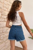 Kadın Denim Mini Şort thumbnail 5
