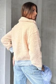Suni Yünlü Denim Detaylı Ceket thumbnail 3