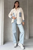 Denim Detaylı Garnili Gömlek thumbnail 2
