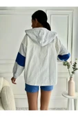 Kadın Oversize Çıkarılabilir Kapüşonlu Denim Bej Ceket thumbnail 2