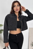 Kadın Crop Taşlı Ceket thumbnail 2