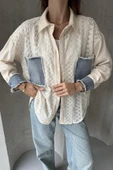 Denim Detaylı Garnili Gömlek thumbnail 1