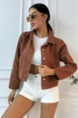 Kadın Regular Kontrast Denim Ceket thumbnail 10