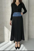 Denim Detay Pileli Etek thumbnail 1